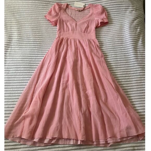 NWT!! LoveShackFancy Hutchinson Powder Pink Maxi Silk Blend Dress Size 4..545$!! - Picture 12 of 14